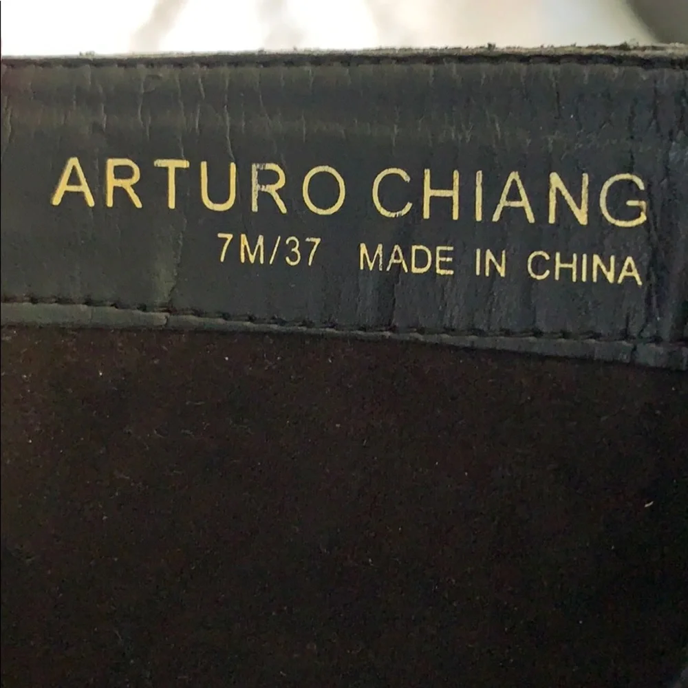Black with Gold Buckle Arturo Chiang Combat Boots - Picture 8 of 8